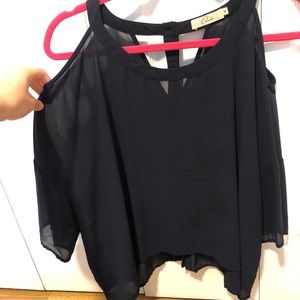 Elodie Cut-Out Shoulder Blouse